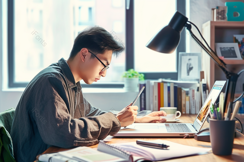 年轻白领男设计师专注办公,高清,摄影图,摄影图片,图片大全,摄影图免费下载